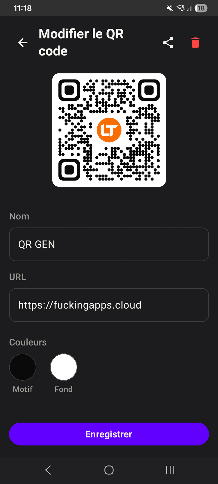 Capture d'écran QR Generator 1